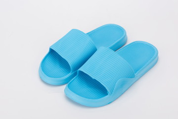 Rubber slippers in white background