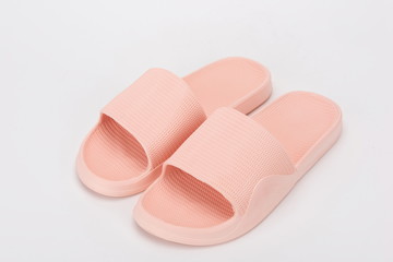 Rubber slippers in white background