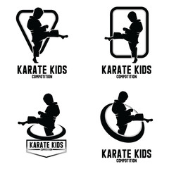 Collection of karate kids logo design template © ann_21