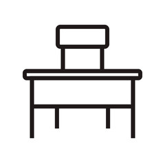 School desk icon. Vector graphic illustration. Suitable for website design, logo, app, template, and ui. EPS 10.