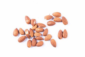 Almonds isolated on white