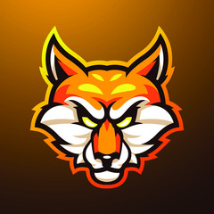 Foxes head mascot logo illustration
