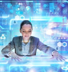 Woman analyst working with big data