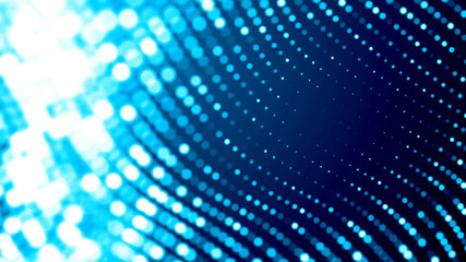 Naklejka premium Dot white blue wave light screen gradient texture background. Abstract technology big data digital background. 3d rendering.