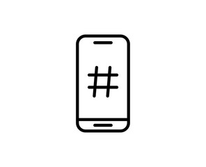 Fototapeta premium Hashtag line icon