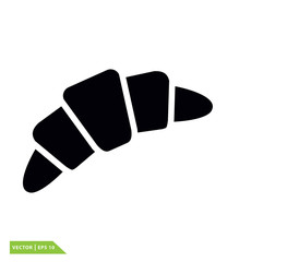 Croissant icon vector logo design illustration