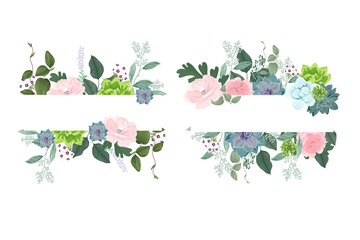 flower  frame templates. Vector background. Mockup for social media banner.   abstract collage layout design