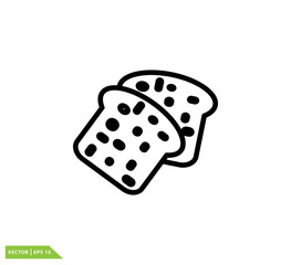 Bread icon vector logo design template