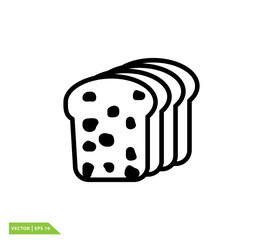 Bread icon vector logo design template
