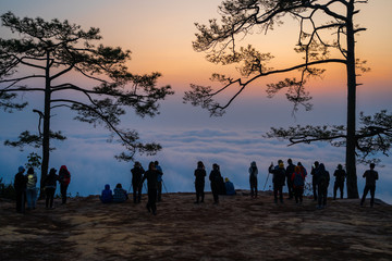 27 January 2020-Loei::sunrise at Nok Aen Clift view point at Phu Kradueng