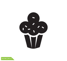 Cup cake icon vector logo design template
