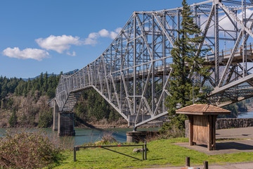 Bridge of the Gods Cascades Losks Oregon.