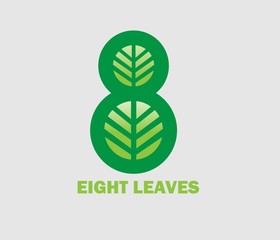 Eight Leaves Logo Template Design. It is editable.