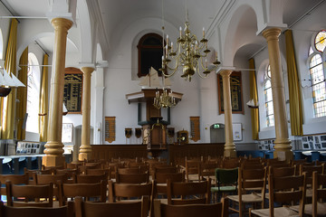 Marken, Netherlands. Empty catholic church in Netherlands