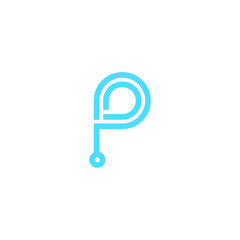 Letter p technology icon vector design. Abstract tech letter p logo