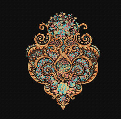 Exquisite baroque design, rococo design, suitable for textile clothing and wallpaper design