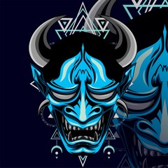 HANYA SHINIGAMI DESIGN GEOMETRIC BLUE ICE