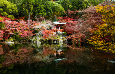 Fototapeta na wymiar Autumn at Daigoji temple