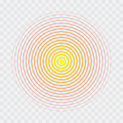 Red alert sign on transparent background. Vector.