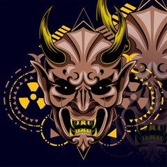 DARK BROWN ONI CYBORG DESGN GEOMETRIC