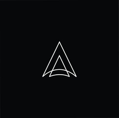 Fototapeta premium Minimal elegant monogram art logo. Outstanding professional trendy awesome artistic A AA initial based Alphabet icon logo. Premium Business logo White color on black background