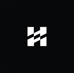 Minimal elegant monogram art logo. Outstanding professional trendy awesome artistic H initial based Alphabet icon logo. Premium Business logo White color on black background