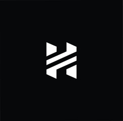Minimal elegant monogram art logo. Outstanding professional trendy awesome artistic H initial based Alphabet icon logo. Premium Business logo White color on black background