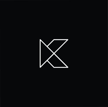 Minimal elegant monogram art logo. Outstanding professional trendy awesome K KK initial based Alphabet icon logo. Premium Business logo White color on black background