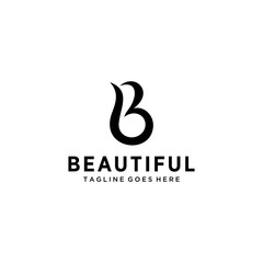 Creative Illustration modern B sign geometric logo design template