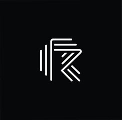 Minimal elegant monogram art logo. Outstanding professional trendy awesome artistic R RR RRR initial based Alphabet icon logo. Premium Business logo White color on black background