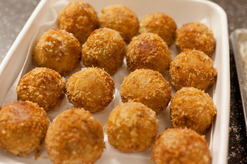 Makeing potato croquettes
