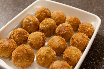 Makeing potato croquettes