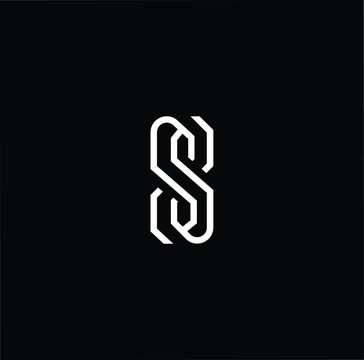 Minimal elegant monogram art logo. Outstanding professional trendy awesome artistic S SS initial based Alphabet icon logo. Premium Business logo White color on black background