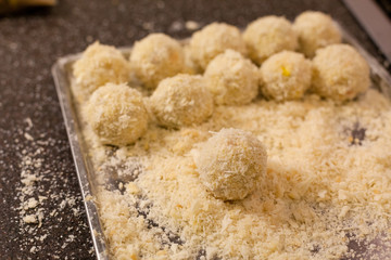 Makeing potato croquettes