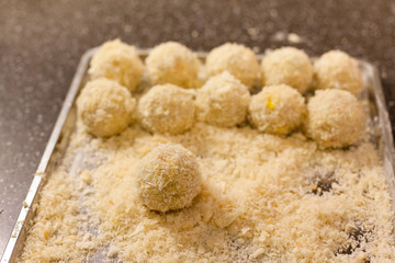 Makeing potato croquettes