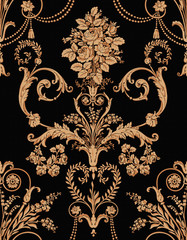Exquisite baroque design, rococo design, suitable for textile clothing and wallpaper design