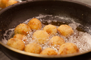 Makeing potato croquettes