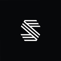 Minimal elegant monogram art logo. Outstanding professional trendy awesome artistic S SS SSS initial based Alphabet icon logo. Premium Business logo White color on black background