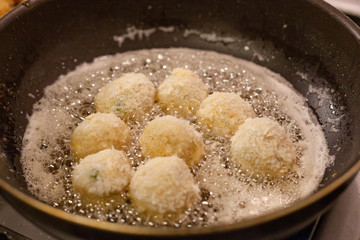 Makeing potato croquettes
