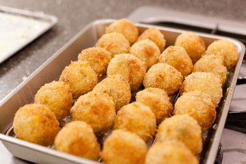 Makeing potato croquettes