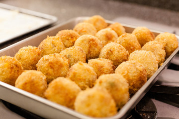 Makeing potato croquettes