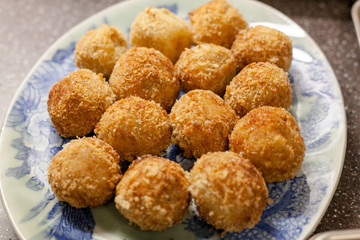 Makeing potato croquettes