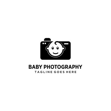 Illustration of a baby being a photo camera aimed at this fun photography for young children.