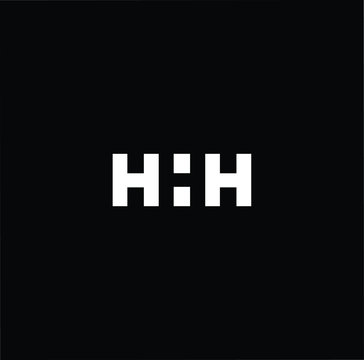 Minimal elegant monogram art logo. Outstanding professional trendy awesome artistic H HH HHH initial based Alphabet icon logo. Premium Business logo White color on black background