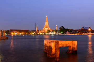 Fototapeta premium Pagoda architecture Wat Rakhang Kositaram Woramahaviharn Siriraj Sub- district, Bangkok Noi District Bangkok in Thailand,Public place allowing shooting for travel and worship 