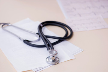 Young male doctor cardiologist working in the clinic