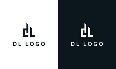 Minimal abstract line art letter DL logo. This logo icon incorporate with letter D and L in the creative way. - obrazy, fototapety, plakaty