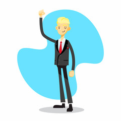 businessman cartoon character with proud and strong pose