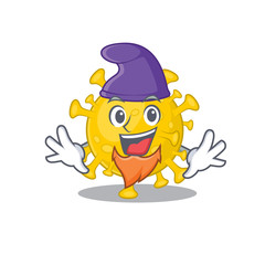 Cute and funny corona virus diagnosis cartoon character dressed as an Elf