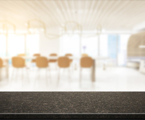 Table Top And Blur Dining Room Of  Background